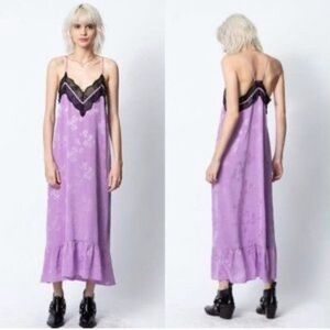 Zadig & Voltaire Revel Lace-Trim Silk Slip Dress size XS